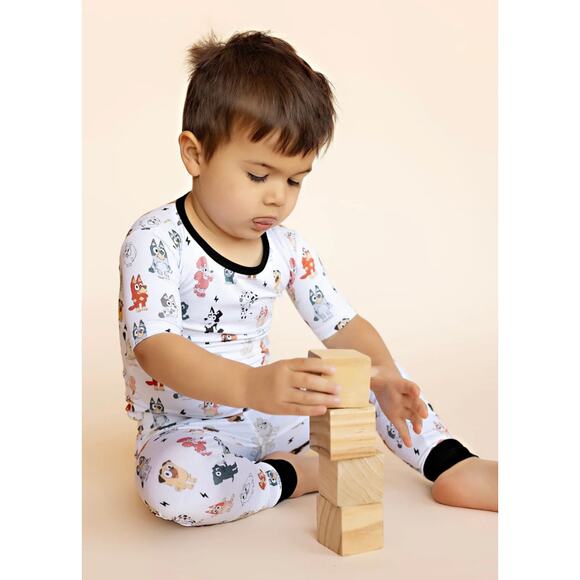 Ellie Sue Bluey & Friends Short Sleeve Bamboo Pajamas Kids Size 6-7 Year New - Picture 2 of 9